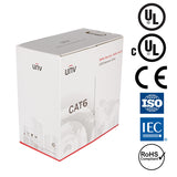 UNV CAT6 UL CMR (550 Mhz) 23AWG Riser 1000FT Pull Box Network Cable