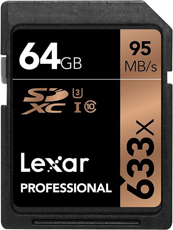 Lexar Professional 633x 64GB SDXC UHS-I Card w/Image Rescue 5 Software