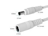 Security Power Extension Cable DC 2.1mm x 5.5mm 03FT - White