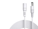 Security Power Extension Cable DC 2.1mm x 5.5mm 15 FT - White