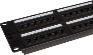 48-Port CAT6 Patch Panel, 19" Rackmount 1U