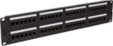 48-Port CAT6 Patch Panel, 19" Rackmount 1U