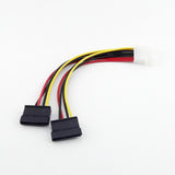 1x IDE 4 Pin Male Molex to 2x SATA Female ATA Y Splitter HDD Power Adapter Cable - NuvoTECH