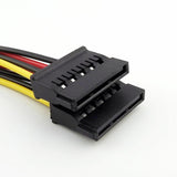 1x IDE 4 Pin Male Molex to 2x SATA Female ATA Y Splitter HDD Power Adapter Cable - NuvoTECH