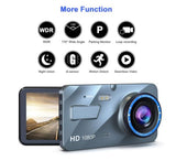 Dual Lens Dash Cam Front and Rear 1080P Night Vision Waterproof Backup Camera;4" IPS LCD; Vehicle DVR Recorder