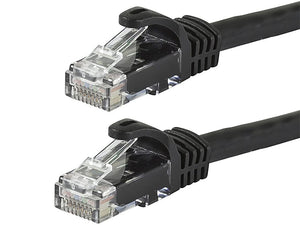 RJ45 Cat5e 350MHZ Black Molded Patch Cable, Male to Male