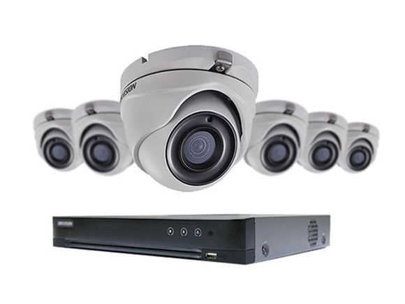 Hikvision EKT-T7208U2TA 8-Channel 5MP DVR with 2TB HDD & 6 - 5MP Night Vision Turret Cameras Kit