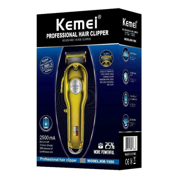 Kemei Professional Hair Clippers for Hair Cutting Hair Trimmer for Men Cordless Clippers for Stylists and Barbers Kemei 1986 - NuvoTECH