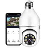 Light Bulb Wifi Security Camera 360 1080P Pan Tilt Wireless 2.4Ghz