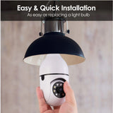 Light Bulb Wifi Security Camera 360 1080P Pan Tilt Wireless 2.4Ghz