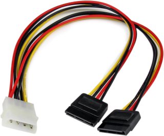  Molex IDE 4 Pin Male to 2x SATA Female 