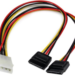  Molex IDE 4 Pin Male to 2x SATA Female 