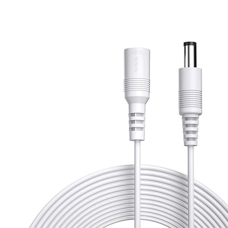 Security Power Extension Cable DC 2.1mm x 5.5mm 3 FT – White