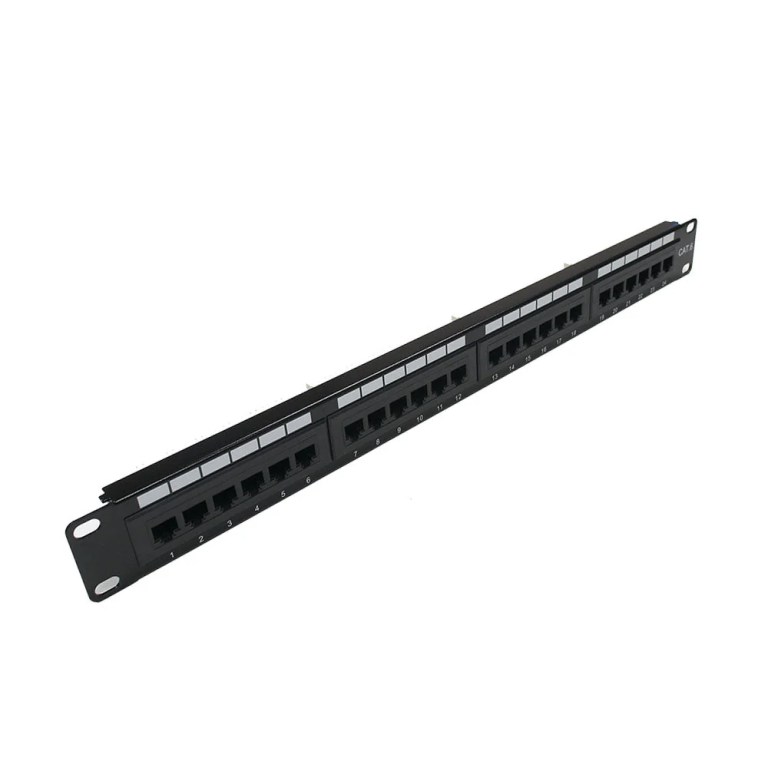 24-Port CAT6 Patch Panel 19" Rackmount 1U- 110 Punch-Down